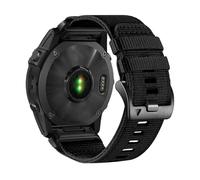 Hooxue 22mm / 26mm Replacement Rugged Nylon Watch Bands Compatible with Garmin Fenix 8/7X / 6X /5X/Forerunner/Approach/MARQ/quatix /D2 Series Connectors (Black, 22mm)