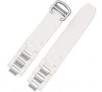 Hooxue Black/White Rubber Watch Band Silicone Strap deployment clasp Compatible with 20mm Must Cartier 21 Chronoscaph Autoscaph Quartz (White)