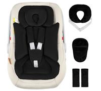 Hooyax Infant Car Seat Insert with Removable Head Support, Dual-Sided Baby Car Seat Cushion for Preemies & Newborns - Universal Head & Body Support for Car Seat, Stroller & Swing(Black)