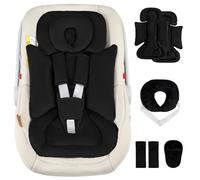 Hooyax Infant Car Seat Insert with Removable Head Support, Dual-Sided Baby Car Seat Cushion for Preemies & Newborns - Universal Head & Body Support for Car Seat, Stroller & Swing(Black)