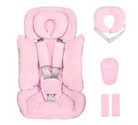 Hooyax Infant Car Seat Insert with Removable Head Support, Dual-Sided Baby Car Seat Cushion for Preemies & Newborns - Universal Head & Body Support for Car Seat, Stroller & Swing(Pink)