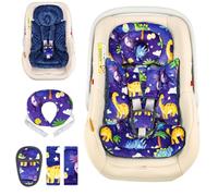 Hooyax Infant Car Seat Insert with Removable Head Support, Dual-Sided Baby Car Seat Cushion for Preemies & Newborns - Universal Head & Body Support for Car Seat, Stroller & Swing(Dinosaur)