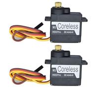 HOOYIJ 2Pcs 9g Coreless Servo Black, Full Metal Gear Micro RC Servo 4KG-CM Torque 4.8-8.4V for Arduino Fixed-Wing Aircraft RC Smart Car Robotic Arm DIY Projects (180 Degree)