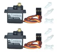 HOOYIJ 2Pcs 9g Servo Coreless Motor Black, Full Metal Gear Micro RC Servo 4KG-CM Torque 4.8-8.4V for Arduino Fixed-Wing Aircraft RC Smart Car Robotic Arm DIY Projects (270 Degree)
