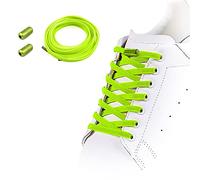 HooySprs No Tie Elastic Shoelaces,1 Pair Flat Shoelaces with Metal Buckles, Replacement, Shoe Laces for Sneakers Kids/Adults Adjustable Laces, Rubber Tieless Elastic-Green