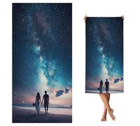 Hooyuubo Microfibre Beach Towels for Adults, Beach Beach Towels with Pockets, Quick Dry, Extra Large, Lightweight, Sand Free, Travel Holiday Gym Essentials Women Men Gifts, Couples 80x160 cm,s-j458