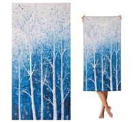 Hooyuubo Microfibre Beach Towels for Adults, Blue Beach Towels with Pockets, Quick Dry, Extra Large, Lightweight, Sand Free, Travel Holiday Gym Essentials Women Men Gifts, Landscape 75x150 cm,s-j1066