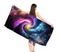 Hooyuubo Microfibre Beach Towels for Adults, Dream Beach Towels with Pockets, Quick Dry, Extra Large, Lightweight, Sand Free, Travel Holiday Gym Essentials Women Men Gifts, Abstract 80x160 cm,s-j442