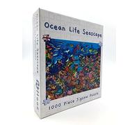 Hooz ‘Sea Life’ jigsaw for adults and older children - 1000 Piece Jigsaw Puzzle featuring colourful fish, sea mammals and plants. Made in the UK.
