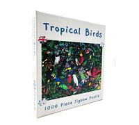 Hooz ‘Tropical Birds’ jigsaw for adults and older children - 1000 Piece Jigsaw Puzzle featuring colourful birds, tropical flowers and foliage and the odd frog or two! Made in the UK.