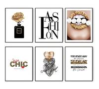 HoozGee Glam Gold Fashion Wall Decor Girls Room Decor Wall Art Prints Black and Gold BE WILD/BE PATIENT/BE GENTLE/FASHION CHIC Art Posters Bedroom Gallery Wall Decor (11"x14" UNFRAMED)