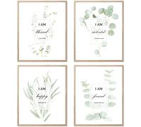 HoozGee Motivational Botanical Plants Wall Art Prints Canvas Posters Office Bedroom Decor (11"x14" UNFRAMED, Inspirational Leaf Art)