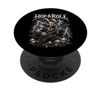 Hop and Roll Heavy Metal Bunny Electric Guitar Rabbit Rocker PopSockets Adhesive PopGrip