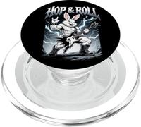 Hop and Roll Heavy Metal Bunny Rabbit Electric Guitar Rocker PopSockets PopGrip for MagSafe