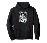 Hop and Roll Heavy Metal Bunny Rabbit Electric Guitar Rocker Pullover Hoodie