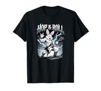 Hop and Roll Heavy Metal Bunny Rabbit Electric Guitar Rocker T-Shirt