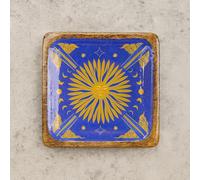 Hop Hare Square Tray 15 x 15 x 2.5 cm - Hand Carved Mango Wood with Enamel Patterns - For Jewellery, Crystal, Tarot or Boho Chic Decor 2506250946