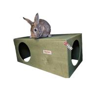 Hop Inn Rabbit Hideaway House Shelter for Indoor or Outdoor 60cm x 30cm 25cm - Built to Last Screwed Together - (Assembled) All Weather - Handcrafted in the UK (Moss Green)