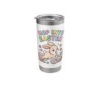 Hop Into Easter Bunny Cartoon Design Stainless Steel Insulated Tumbler