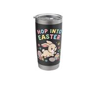 Hop Into Easter Bunny Cartoon Design Stainless Steel Insulated Tumbler