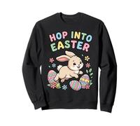 Hop Into Easter Bunny Cartoon Design Sweatshirt