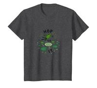 Hop to It: Leaping Frog Motivational Pond Life T-Shirt, Kids, Dark Heather Grey, 6 Years