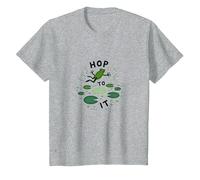 Hop to It: Leaping Frog Motivational Pond Life T-Shirt, Kids, Heather Grey, 2 Years