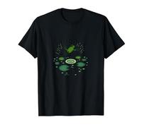 Hop to It: Leaping Frog Motivational Pond Life T-Shirt, Men, Black, L