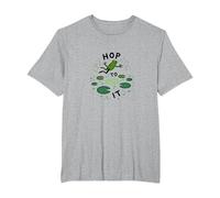 Hop to It: Leaping Frog Motivational Pond Life T-Shirt, Men's Big and Tall, Heather Grey, 3X Tall