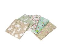 Hop To It Themed Pack Of 5 Cotton Fat Quarters - Sewing Online Fa222
