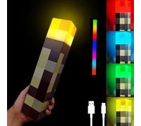 hopanrel LED Wall Torch Light, 4-Colour Night Light, USB Rechargeable Lighting, Bedside Lamp Gaming Room Decor, Hallway Decor, Home Decor Room Essentials, Video Game Gifts and Collectibles