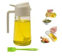 HOPASRISEE 2 in 1 Glass Oil Sprayer & Dispenser, oil dispenser for kitchen, oil sprayer for cooking, oil dispenser for kitchen spray, oil dispenser bottle, 2 in 1 oil dispenser and oil spray (white)