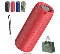 HOPASRISEE 2025 Upgraded Version Beatfy Vibe M13 Bluetooth Speaker, 360° Waterproof Bluetooth Speaker, 40w Enhanced Bass, Long Battery Life, Portable Wireless Speaker for Travel, Pool, Beach (Red)