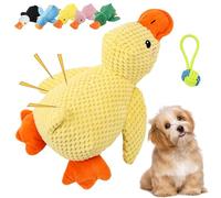 HOPASRISEE 2026 New Paw Love Calming Duck, Interactive Plush Duck Toy for Dogs, Durable Stuffed Calming Pillow with Quack Sound, Fun for Indoor Puppies and Senior Pups (Yellow,L: 15x17.7 in)