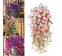 HOPASRISEE Artificial Hanging Morning Glory Flowers, 75cm Lifelike Artificial Morning Glory Hanging Plants, Uv Resistant Faux Plants Flower For Home Porch Patio Garden (G, 1PC)