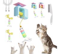 HOPASRISEE Autobounce USB-C Ceiling Cat Teaser, Rechargeable Interactive Ceiling Cat Teaser with Suction Cup, Smart Auto Bounce Cat Toy, USB-C & Long-Lasting Play Funny Cat Toy for Home (1PC-B)