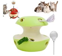 HOPASRISEE Cat Puzzle Toy Apple-Shaped, 2026 Upgrade Interactive Magic Apple Toy with Smart Sensor & Teaser, 2-Level Modes with 10 Holes, Rechargeable Type-C 1500mah, for Kittens Adult Cats (Green)