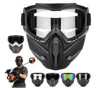 HOPASRISEE Detachable Full Face Goggle Mask, Anti-Fog Hd Goggle Mask For Welding & Riding, Full Face Shield For Grass Cutting, Riding, Racing (1PC-A)