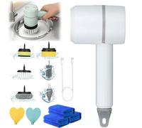 HOPASRISEE The Dish Buddy, Dish Buddy Electric, Dish Buddy Scrubber, Electric Dish Scrubber, Electric Cleaning Brush Dishwashing Brush Automatic, with 6 Replaceable Brush Heads (White)