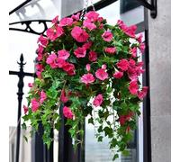 HOPASRISEE Uv Simulation Artificial Flower, Uv Resistant Faux Outdoor Flowers For Indoor/Outdoor Hanging Flowerpot And Windows Decorations (2, A)