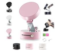 HOPASRISEE Woolcar Magnetic Phone Holder, 360° Adjustable Upgraded Wool Car Phone Holder,Foldable Portable Vacuum Phone Stander for Car, Gym, Kitchen, Bathroom and Desktop (Pink)