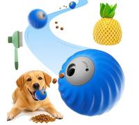 HOPASRISEE Zoomie Buddy 2.0 - Smart Touch Interactive Dog Toy, 2 in 1 Interactive Pet Rolling Feeding Ball, USB-C Rechargeable, Suitable for Small/Medium Dogs, Safe and Durable (Blue,Pineapple)
