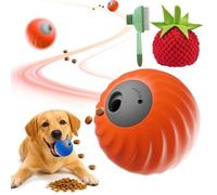 HOPASRISEE Zoomie Buddy 2.0 - Smart Touch Interactive Dog Toy, 2 in 1 Interactive Pet Rolling Feeding Ball, USB-C Rechargeable, Suitable for Small/Medium Dogs, Safe and Durable (Orange,Persimmon)