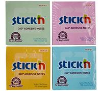 STICK N Stickn Repositionable 360 Notes 76x76mm Assorted PK12