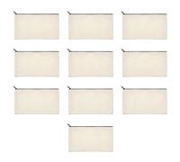 Hopbucan 10 PCS Pencil Pouch, DIY Craft Zipper Bags Beige Blank Makeup Bags Multifunctional Pouches