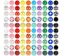 Hopbucan 100pcs 20mm Beads for Pens, Rhinestone Beads, Bubblegum Beads for Pens, Bead Embroidered Keychains, DIY Craft Pens, Jewellery Making