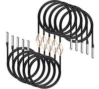 Hopbucan 10Pcs Waterproof DS18B20 Temperature Sensor, Digital Temperature Thermal Cable Temperature (-55℃- +125℃) - 1 Meter/3.2Ft