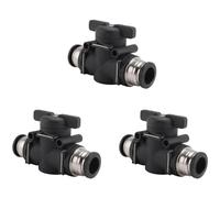 Hopbucan 12mm Push Connect Valve Ball Valve 12mm Air Flow Control Valve Quick Connect Valve Tube Fittings 3 Pack Easy to Use