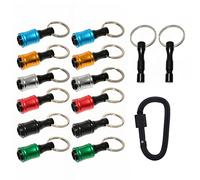 Hopbucan 12Pieces 1/4 Inch Hex Bits Holder Keychian, Keychain Extension Bar Screwdriver Bit Holder Socket Adapter