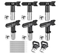 Hopbucan 14PCS Airless Tool Set 6 Airless Paint Sprayer Tips,6 Airless Paint Filter Set Kit (109,211,315,417,515,623)